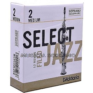 Palhetas Select Jazz - Filed - para sax soprano (caixa com 10)