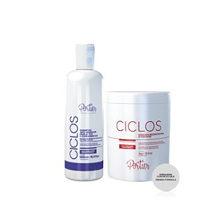 Combo Portier Ciclos Shampoo Anti-Resíduos 500ml + B-tox Ciclos Mask 1kg