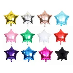 Balão Metalizado Estrela 18" (40cm) C/1 unidade Escolha a Cor