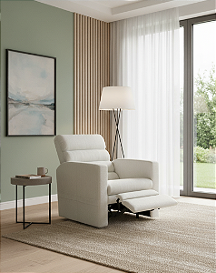 Poltrona Vibe Listrada - Linho Cru Claro