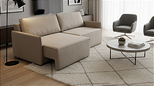 Sofá Seratto - Veludo Bege