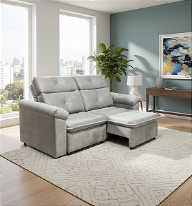 Sofá Monalisa - Veludo Cinza