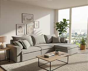 Sofá Brunello - Linho Ecológico Cinza