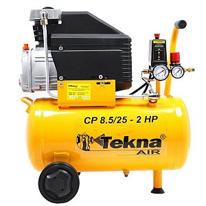 Motocompressor de Ar 2 HP 24 L 8,5 Pés 8 bar - TEKNA-CP-8525