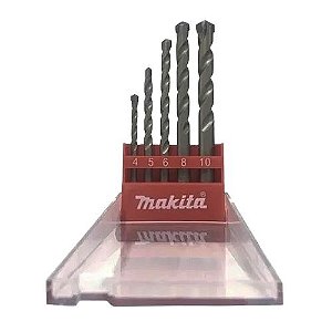 JOGO BROCAS VIDEA PARA CONCRETO 5 PÇS 4 A 10MM MAKITA D03894