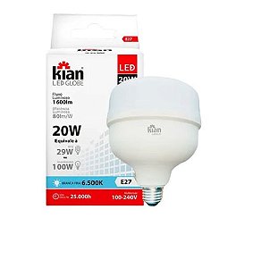 LÂMPADA LED GLOBE BASE E-27 20W 6.5K BIVOLT KIAN