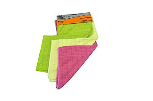 Flanela Pano De Chão De Kit C/3un Microfibra De 40cmX 40cm Bestfer BFH1182