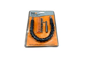Ponteira Extensor Haste Prolongador Flexivel + Jogo De Bits