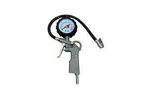 Kit Calibrador Manual De Pneus Analógico C/ Manômetro E Bico Bestfer BFH1463