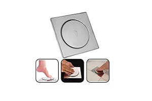 Ralo Click Dami 10x10 Inteligente Pop Up Inox Oculto Invisível para banheiro e cozinhas acabamento premium