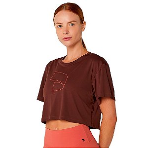 T-SHIRT CROPPED SIMBOLO MARROM TERRA - ALTOGIRO