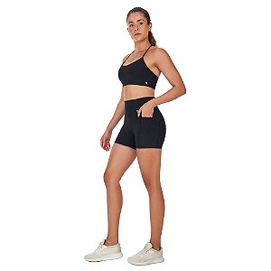 BERMUDA COM BOLSOS E SILICONE BARRA PRETO - ALTOGIRO