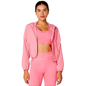 JAQUETA CORTA VENTO C/ CAPUZ E REGULAGEM ROSA BARBIE - ALTOGIRO