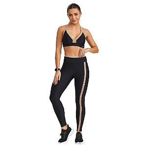 LEGGING EMPINA BUMBUM ATLANTA COM ELASTICO CANELADO PRETO - CAJUBRASIL