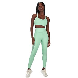 LEGGING RECORTE COM TULE VERDE TROPICAL - ALTOGIRO