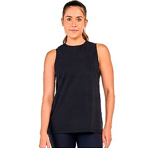 REGATA ALGODAO ALONGADA RETA TULE COSTAS PRETO - ALTOGIRO