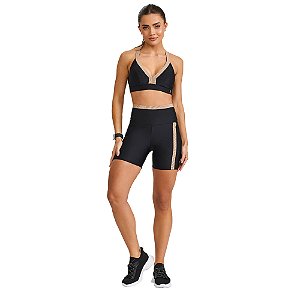 SHORT ATLANTA COM ELASTICO CANELADO PRETO - CAJUBRASIL