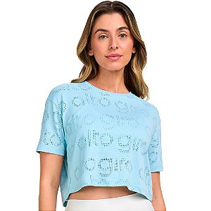 T-SHIRT CROPPED MESH ALTO GIRO AZUL PASTEL - ALTOGIRO