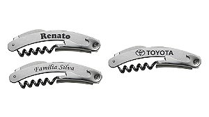 Saca-Rolhas Manual em Aço Inox Personalizado - 10 unidades