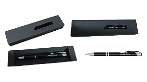 Caneta Alumínio Personalizada com nomes + estojo de papelão