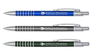 Caneta Metal Alumínio CORPO FINO - Lote 50 Unidades