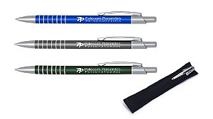 Caneta Metal Alumínio CORPO FINO e VELUDO - Lote 50 Unidades