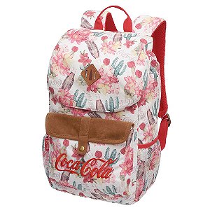 Mochila Feminina Adulto Juvenil Coca-Cola Desert Floral