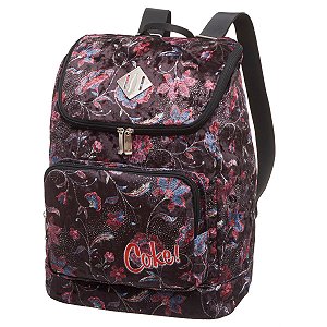 Mochila Feminina Adulto Juvenil Coca-Cola Veludo Fever