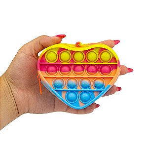 Mini Necessaire Feminina Silicone Fidget Toy Lembretes Coração Uatt?