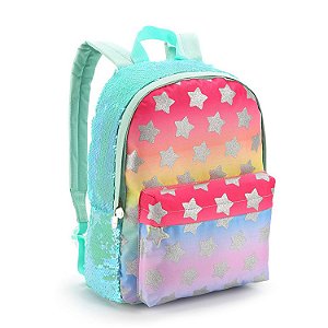 Mochila Escolar Feminina Infantil Coleção Paetês Seanite