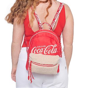 Mini Mochila Costas Coca-Cola Passeio Casual Cozi Vermelha