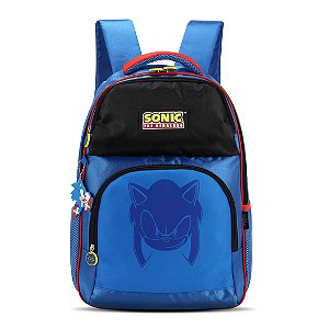 Mochila Escolar Notebook Juvenil Sonic The Hedgehog Azul