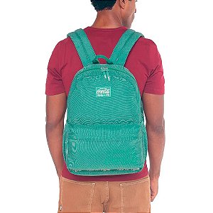 Mochila Masculina Feminina Notebook Coca-Cola Flat Verde Militar