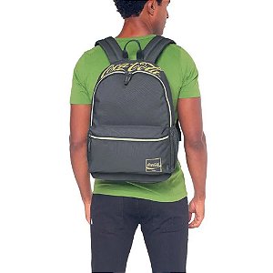 Mochila Coca-Cola Blank Notebook Costas Adulto Juvenil Cinza