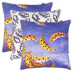 Kit 3 Almofadas Aveludadas 45x45cm Grande Quarto Sala