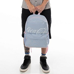 Mochila Feminina Escolar Notebook com Necessaire Coca-Cola Soft Verde