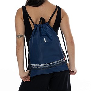 Bolsa Saco Mochila Feminina Masculina Coca-Cola Discover Azul