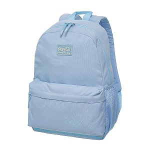 Mochila Masculina Feminina Notebook Coca-Cola Flat Azul Claro