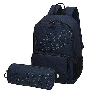 Mochila Feminina Masculina Necessaire Escolar Coca-Cola Identity Azul