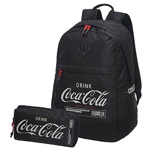 Mochila Masculina Feminina Notebook Necessaire Coca-Cola Tokyo Preta