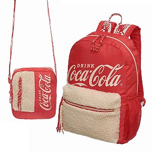 Kit Mochila Notebook + Bolsa Transversal Shoulder Bag Coca-Cola Cozy