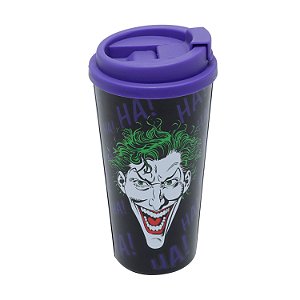 Copo Plástico DC Comics Joker Laughs Preto Roxo 500ml