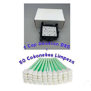 kit Cap Station Top Dx5 - Dx7 + 50 Cotonetes Limpeza