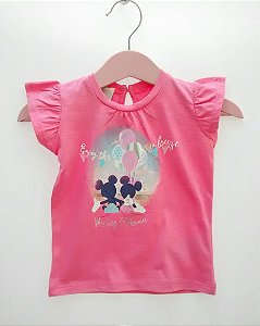 Blusa Bebê Rosa Importada Benetton Baby Disney Mickey Minnie