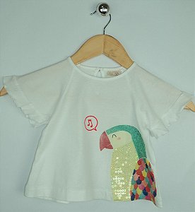 Blusa Infantil Branca Papagaio Zara