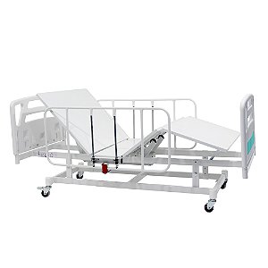 Cama Hospitalar Motorizada 3 Movimentos Grades em Aço