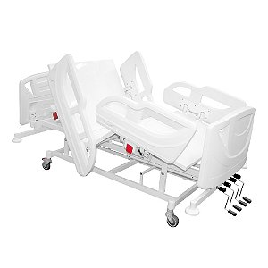 Cama Hospitalar Manual 7 Movimentos Grades Prime e Carenagem Decorativa