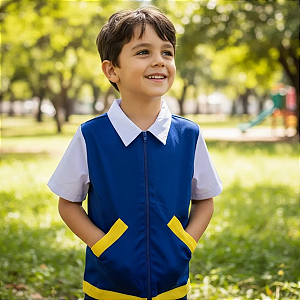 Fantasia Ash Pokémon Infantil Colete Algodão com Zíper