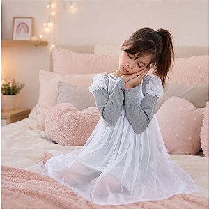 Fantasia Camisola Infantil Princesa Piccola - ALGODÃO