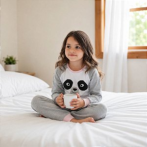 Fantasia Pijama Panda Gracioso - ALGODÃO
